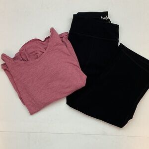 Hyba Cross Over Back and Cropped Legging Set